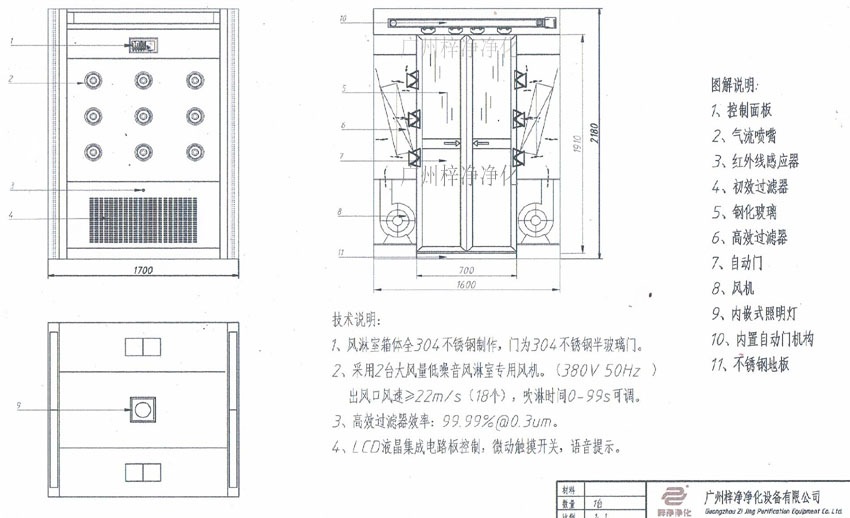 內置自動平移門風淋間方案圖